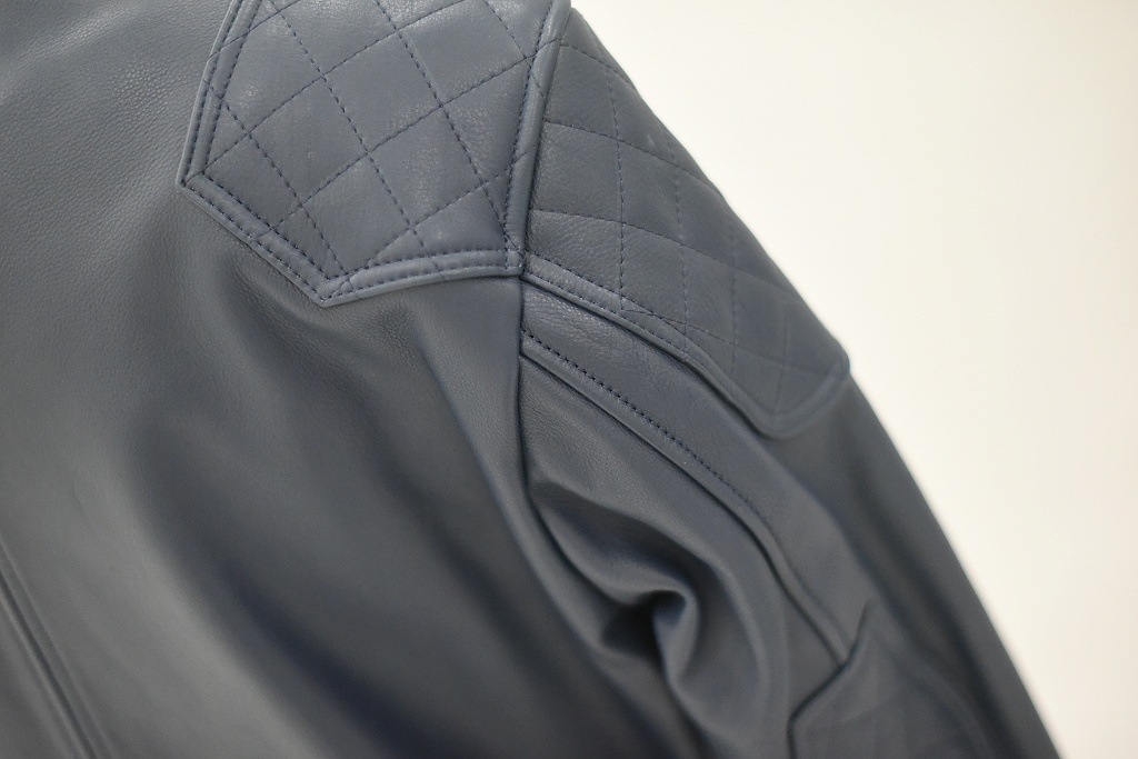MB 英国 「GOLDTOP」 「The '76 Cafe Racer Jacket」 レザージャケット COLOR：Midnight Blue　　送料無料　5%ポイント還元
