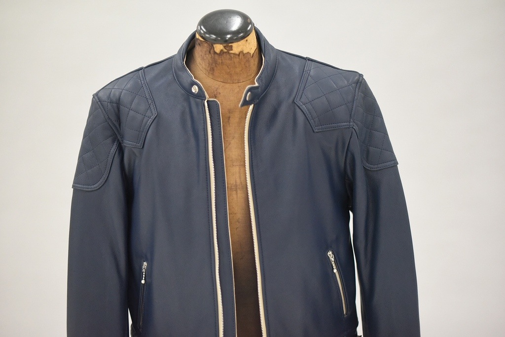 MB 英国 「GOLDTOP」 「The '76 Cafe Racer Jacket」 レザージャケット COLOR：Midnight Blue　　送料無料　5%ポイント還元