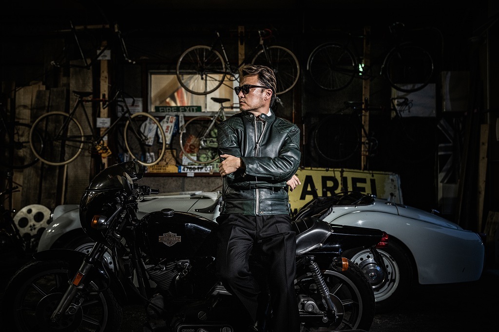 MB 英国 「GOLDTOP」 「The '76 Cafe Racer Jacket」 レザージャケット COLOR：Midnight Blue　　送料無料　5%ポイント還元