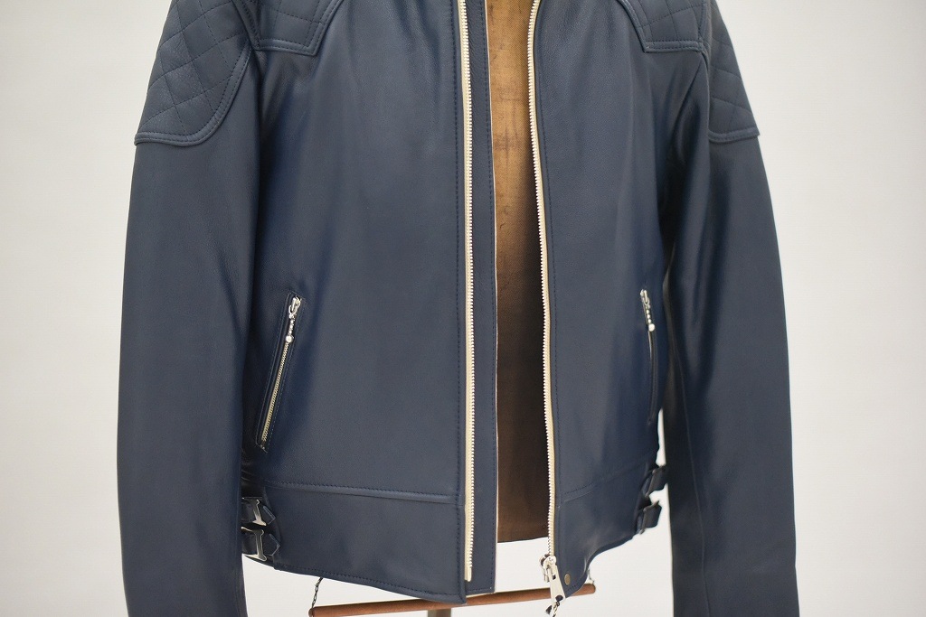 MB 英国 「GOLDTOP」 「The '76 Cafe Racer Jacket」 レザージャケット COLOR：Midnight Blue　　送料無料　5%ポイント還元