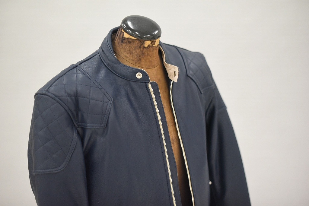 MB 英国 「GOLDTOP」 「The '76 Cafe Racer Jacket」 レザージャケット COLOR：Midnight Blue　　送料無料　5%ポイント還元
