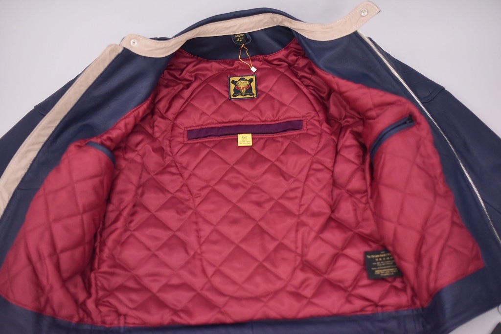 MB 英国 「GOLDTOP」 「The '76 Cafe Racer Jacket」 レザージャケット COLOR：Midnight Blue　　送料無料　5%ポイント還元