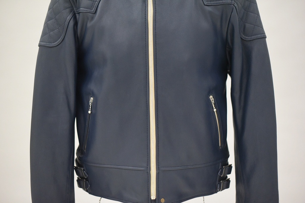MB 英国 「GOLDTOP」 「The '76 Cafe Racer Jacket」 レザージャケット COLOR：Midnight Blue　　送料無料　5%ポイント還元