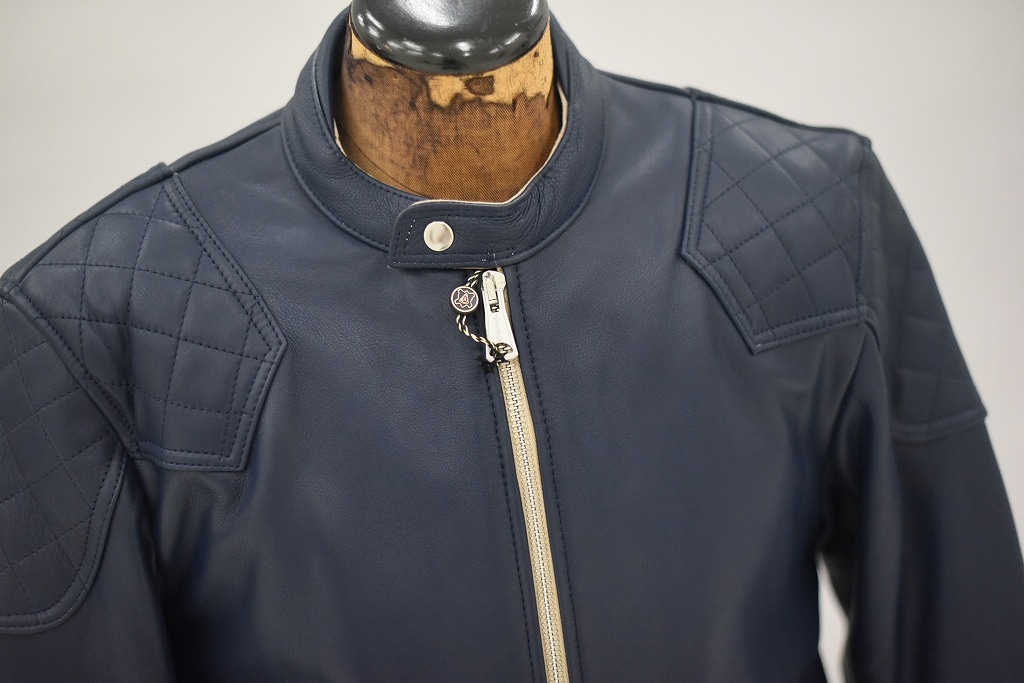 MB 英国 「GOLDTOP」 「The '76 Cafe Racer Jacket」 レザージャケット COLOR：Midnight Blue　　送料無料　5%ポイント還元