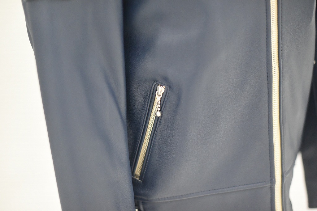 MB 英国 「GOLDTOP」 「The '76 Cafe Racer Jacket」 レザージャケット COLOR：Midnight Blue　　送料無料　5%ポイント還元