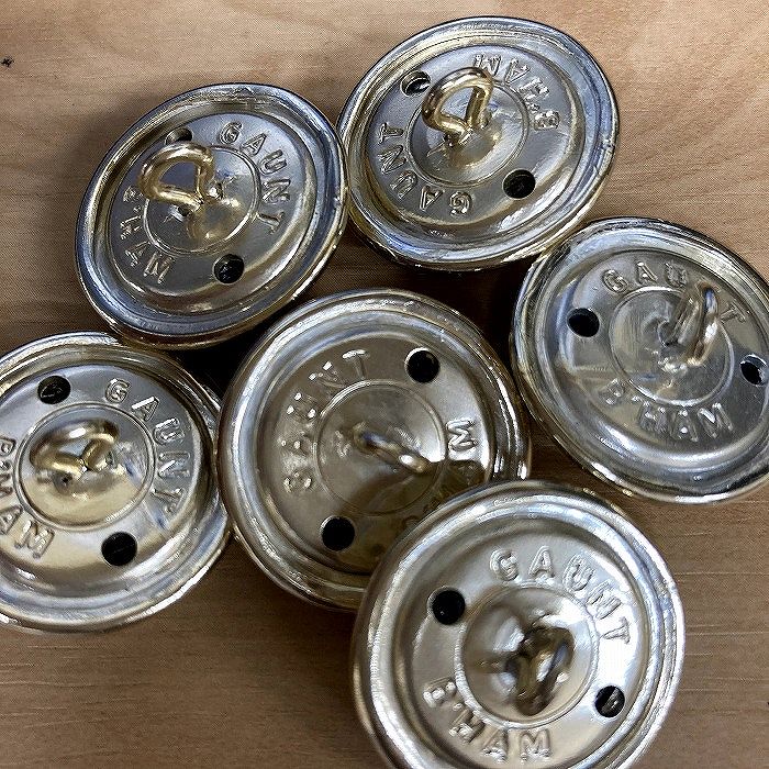 105962 英国 FIDE ET FIDUCIA Royal Army ボタン 6個セット 真鍮製紋章