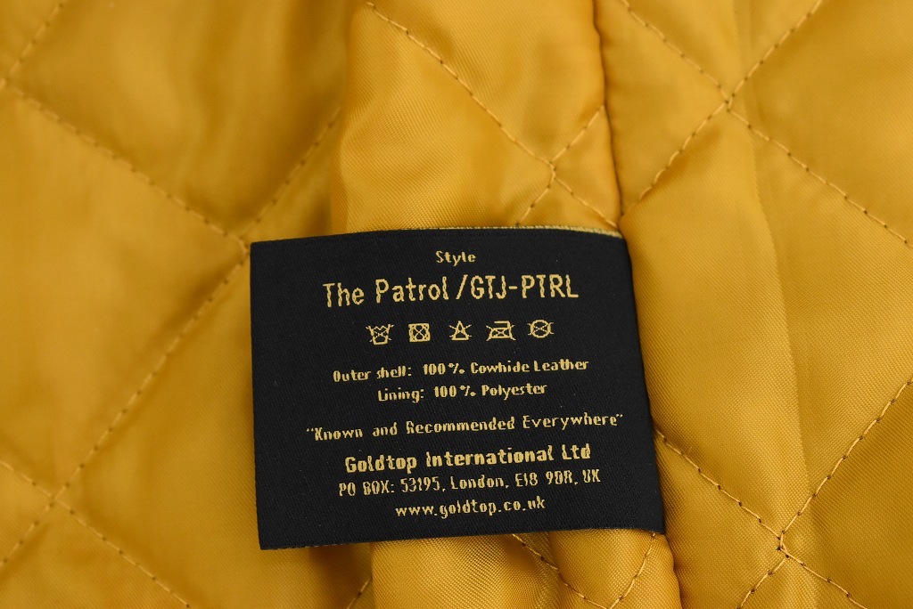 英国 「GOLDTOP」 「The Patrol 」 レザージャケット COLOR：Black　送料無料
