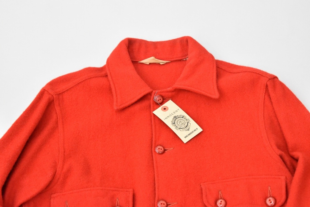 109339 ヴィンテージ 50s-60s 「BOY SCOUT」OFFICIAL JACKET メルトンシャツ RED ボーイスカウト