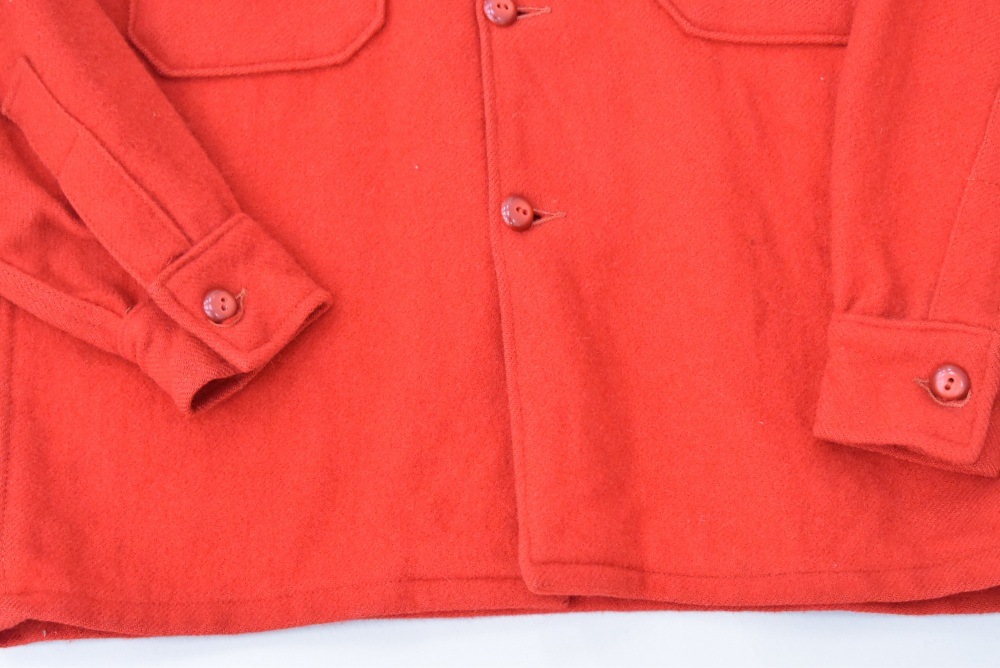 109339 ヴィンテージ 50s-60s 「BOY SCOUT」OFFICIAL JACKET メルトンシャツ RED ボーイスカウト