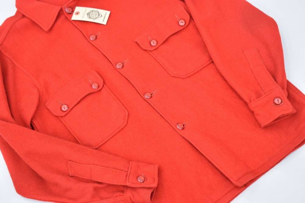 109339 ヴィンテージ 50s-60s 「BOY SCOUT」OFFICIAL JACKET メルトンシャツ RED ボーイスカウト
