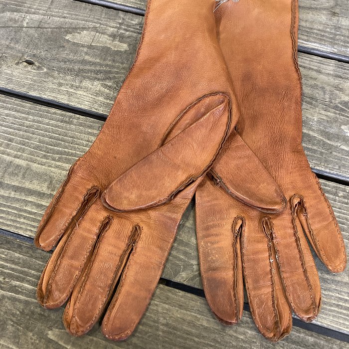 超美品 USAヴィンテージ ペッカリーグローブ 7.5 キャメル 革手袋 USA