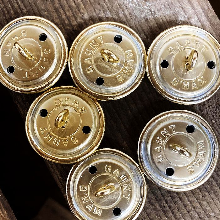 105975 英国 ROYAL ENGINEERS 工兵隊 Elizabeth II Regina GAUNT 6個セット ボタン 真鍮製紋章