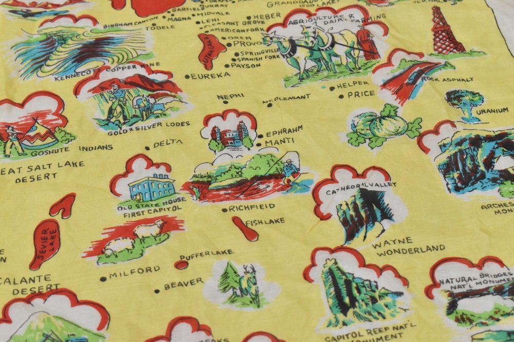 108716 ヴィンテージ 大判 スーベニア スカーフ  Souvenir scarf