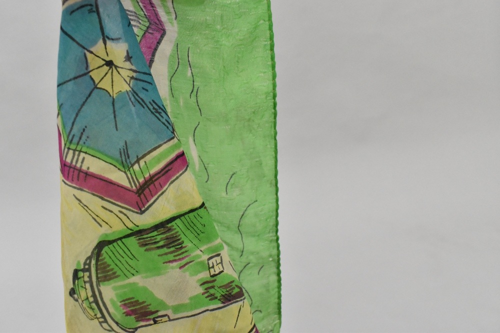108729 ヴィンテージ 大判 スーベニア スカーフ Souvenir scarf