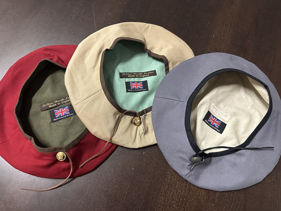 107501　ベレー帽　ベージュ　INNOCENT & GOLDEN NEEDLE LONDON  コラボ商品！ Made in Great Britain