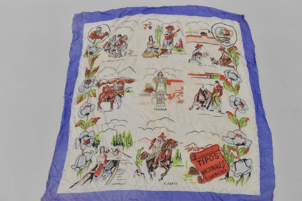 108718 ヴィンテージ 大判 スーベニア カウボーイ スカーフ Souvenir scarf