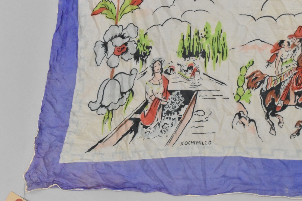 108718 ヴィンテージ 大判 スーベニア カウボーイ スカーフ Souvenir scarf