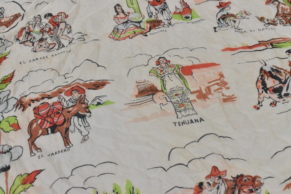 108718 ヴィンテージ 大判 スーベニア カウボーイ スカーフ Souvenir scarf