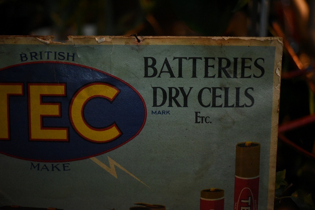 1637 ヴィンテージ　「BRITISH TEC」　看板　サインプレート　 英国製　MADE IN ENGLAND