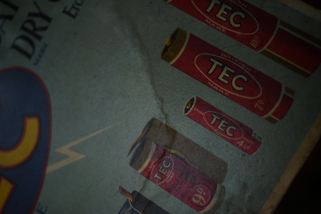 1637 ヴィンテージ　「BRITISH TEC」　看板　サインプレート　 英国製　MADE IN ENGLAND