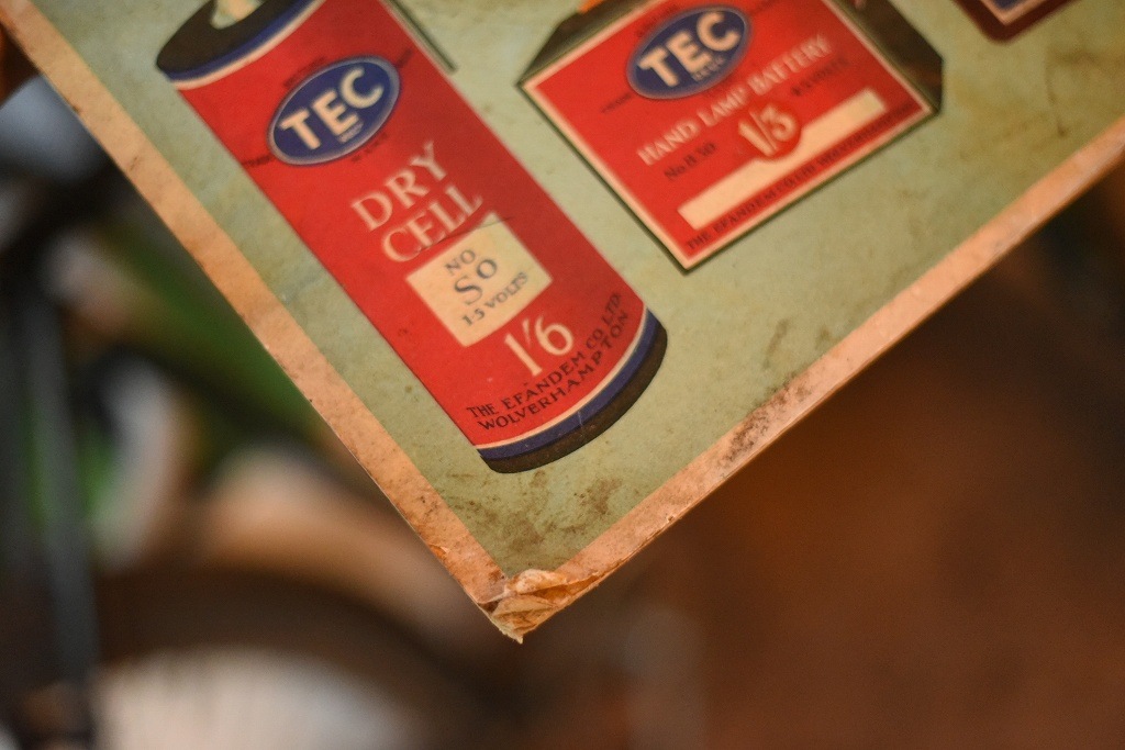 1637 ヴィンテージ　「BRITISH TEC」　看板　サインプレート　 英国製　MADE IN ENGLAND