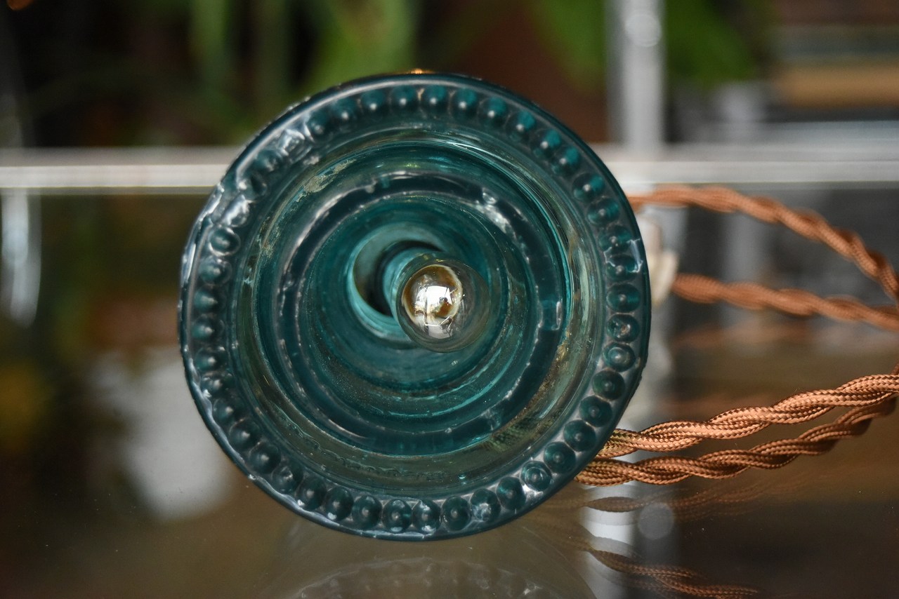 103210 インダストリアル　ガラスインシュレーター　ランプ　照明　USA　　碍子