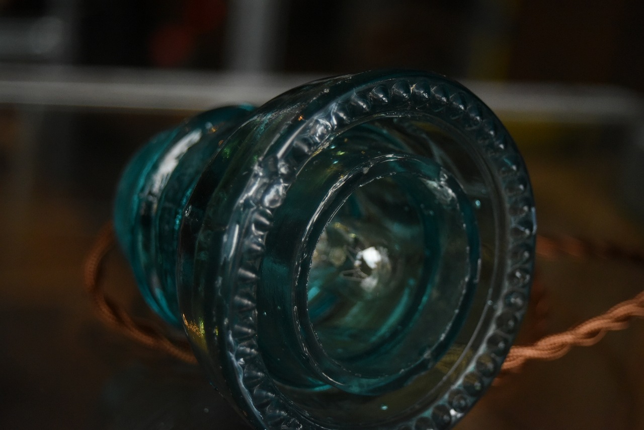 103210 インダストリアル　ガラスインシュレーター　ランプ　照明　USA　　碍子