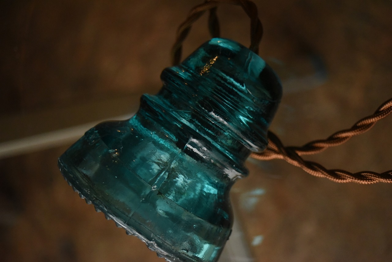 103210 インダストリアル　ガラスインシュレーター　ランプ　照明　USA　　碍子