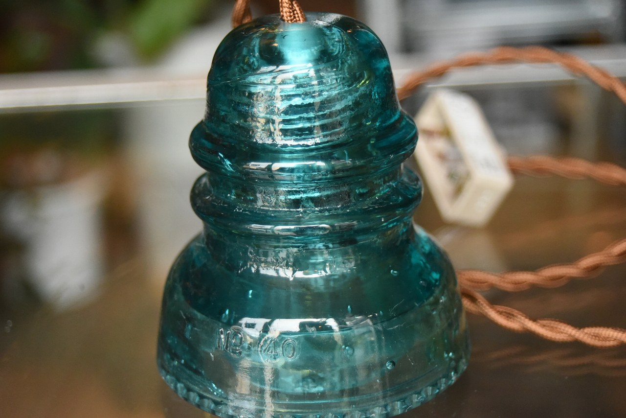 103210 インダストリアル　ガラスインシュレーター　ランプ　照明　USA　　碍子