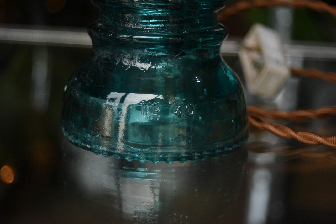 103210 インダストリアル　ガラスインシュレーター　ランプ　照明　USA　　碍子