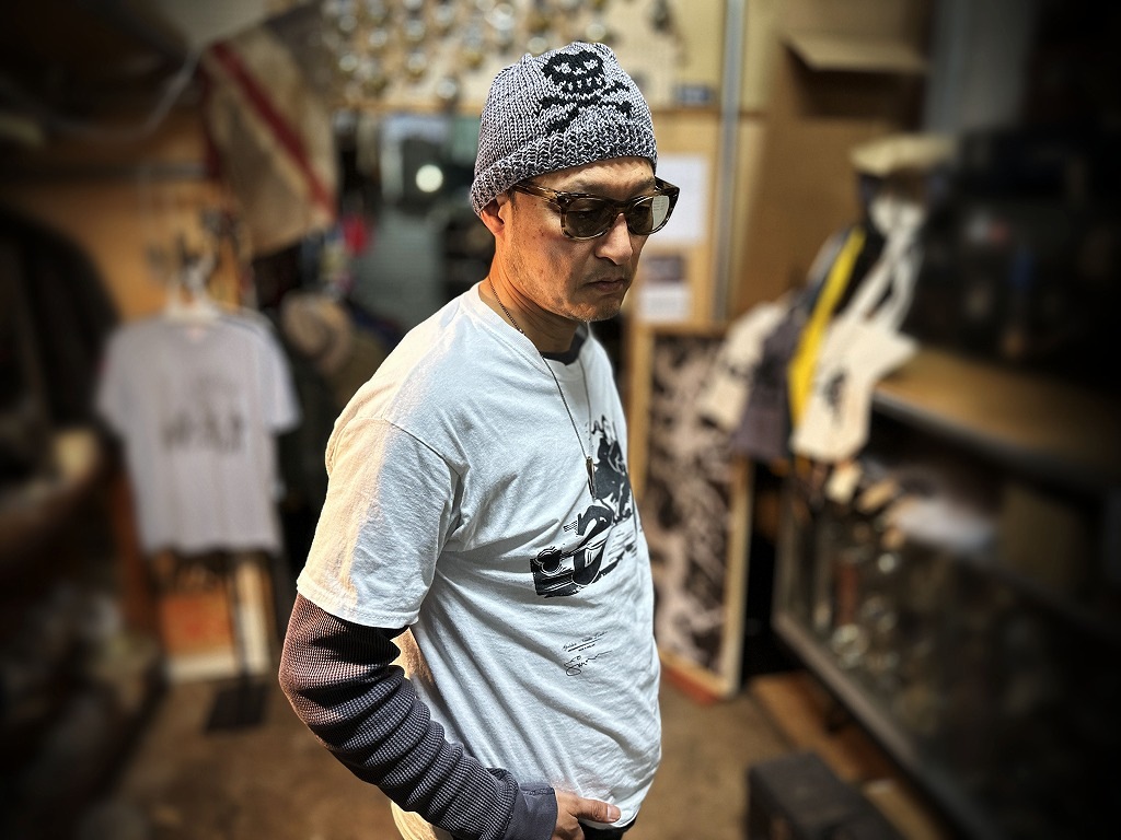 107502 ビーニーキャップ グレー INNOCENT & GOLDEN NEEDLE LONDON コラボ商品! Made in Great Britain