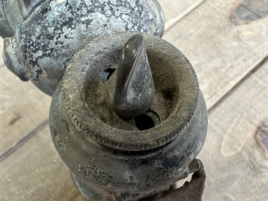 107384 ヴィンテージ 「LUCAS ルーカス」 ENGLAND アセチレンランプ カーバイドランプ レンズヒビあり