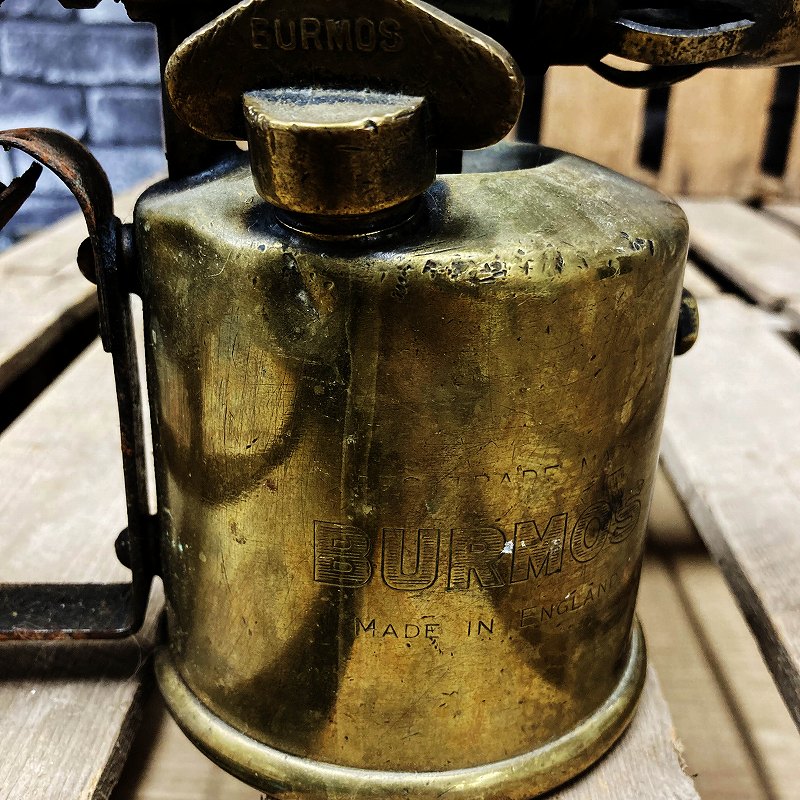 106016 「BURMOS」MADE IN ENGLAND ブラス トーチ バーナー ブロートーチ コンロ キャンプ 真鍮