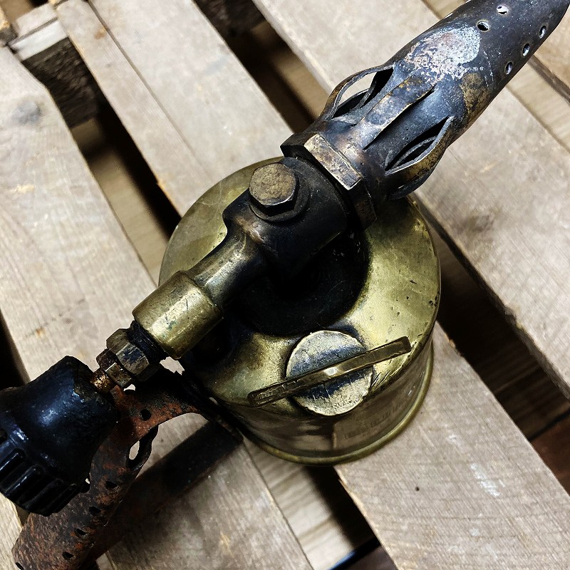 106016 「BURMOS」MADE IN ENGLAND ブラス トーチ バーナー ブロートーチ コンロ キャンプ 真鍮