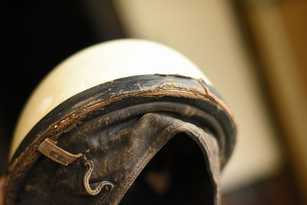 103799 「CASQUES RF」 ヴィンテージ ハーフヘルメット お椀ヘルUK MADE in ENGLAND ヘルメット