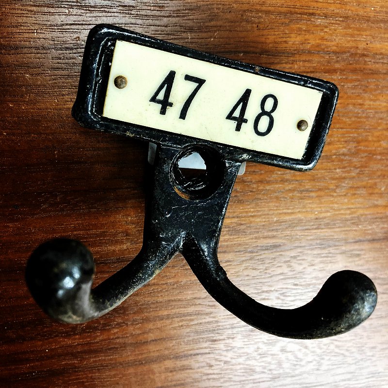 A0066 ヴィンテージ アイアン ショートフック ウォールハンガー ショートダブルフック