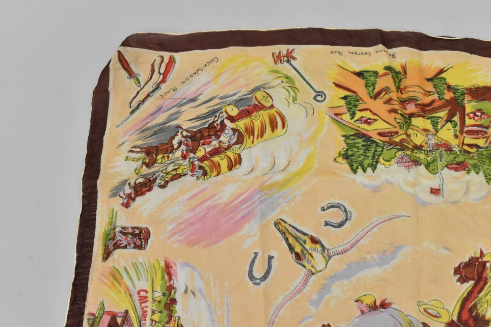108738 ヴィンテージ 中判 スーベニア カウボーイ スカーフ Souvenir scarf