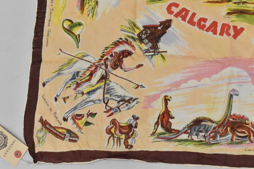 108738 ヴィンテージ 中判 スーベニア カウボーイ スカーフ Souvenir scarf