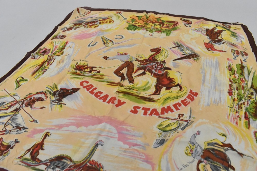 108738 ヴィンテージ 中判 スーベニア カウボーイ スカーフ Souvenir scarf