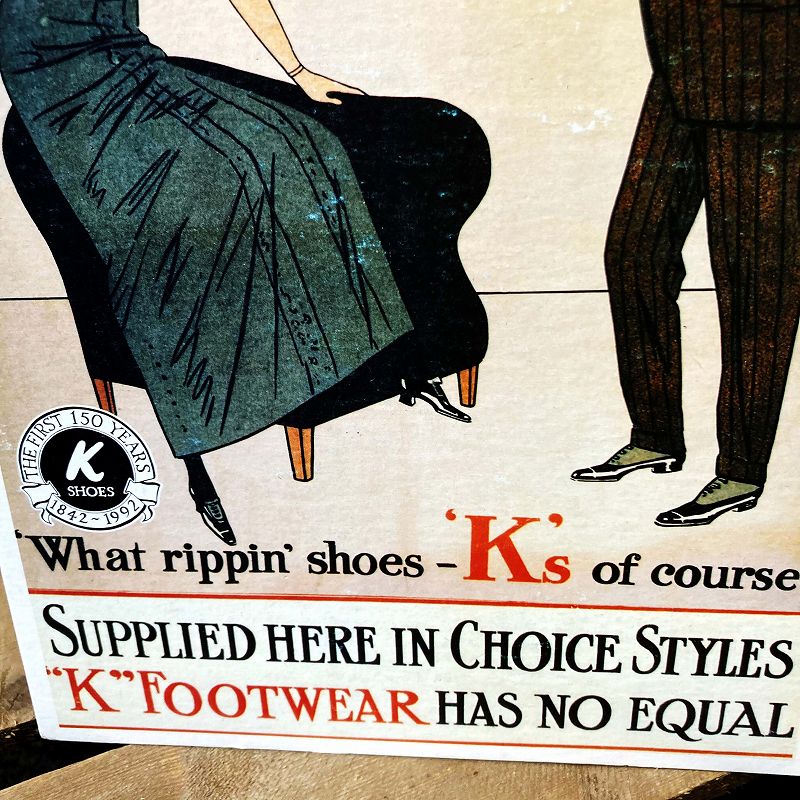2038 ヴィンテージ　「K SHOES」 ペーパーサイン　サインボード　POP