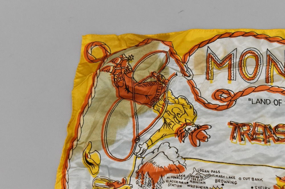 108731 ヴィンテージ 中判 スーベニア カウボーイ スカーフ Souvenir scarf