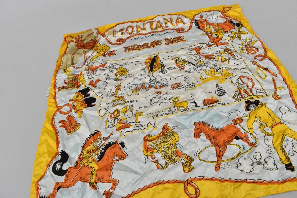 108731 ヴィンテージ 中判 スーベニア カウボーイ スカーフ Souvenir scarf