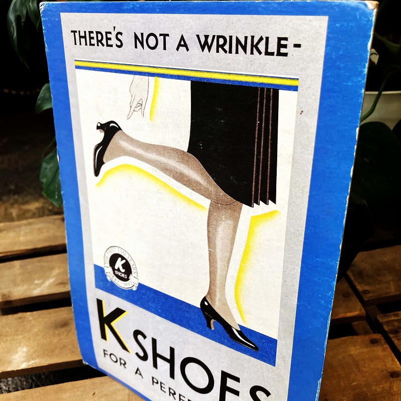 2036 ヴィンテージ　「K SHOES」 ペーパーサイン　サインボード　POP