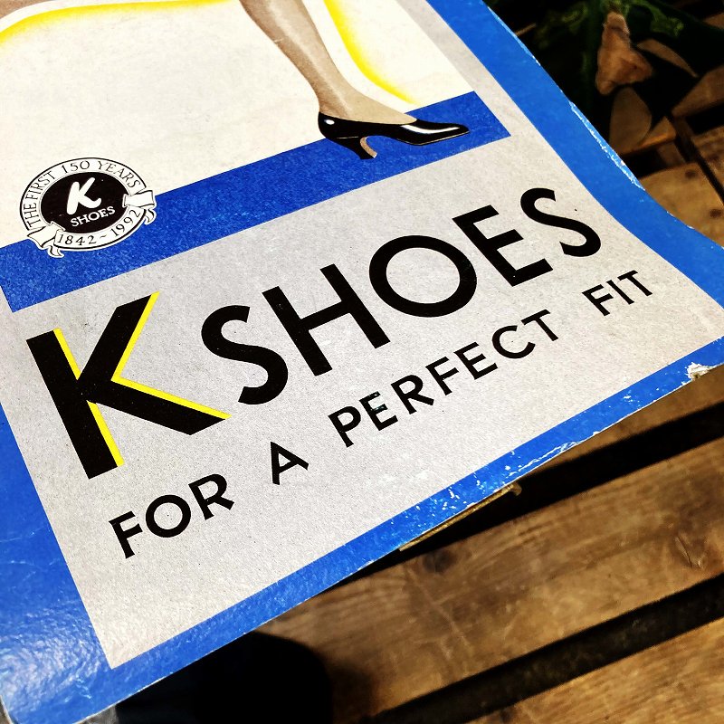 2036 ヴィンテージ　「K SHOES」 ペーパーサイン　サインボード　POP