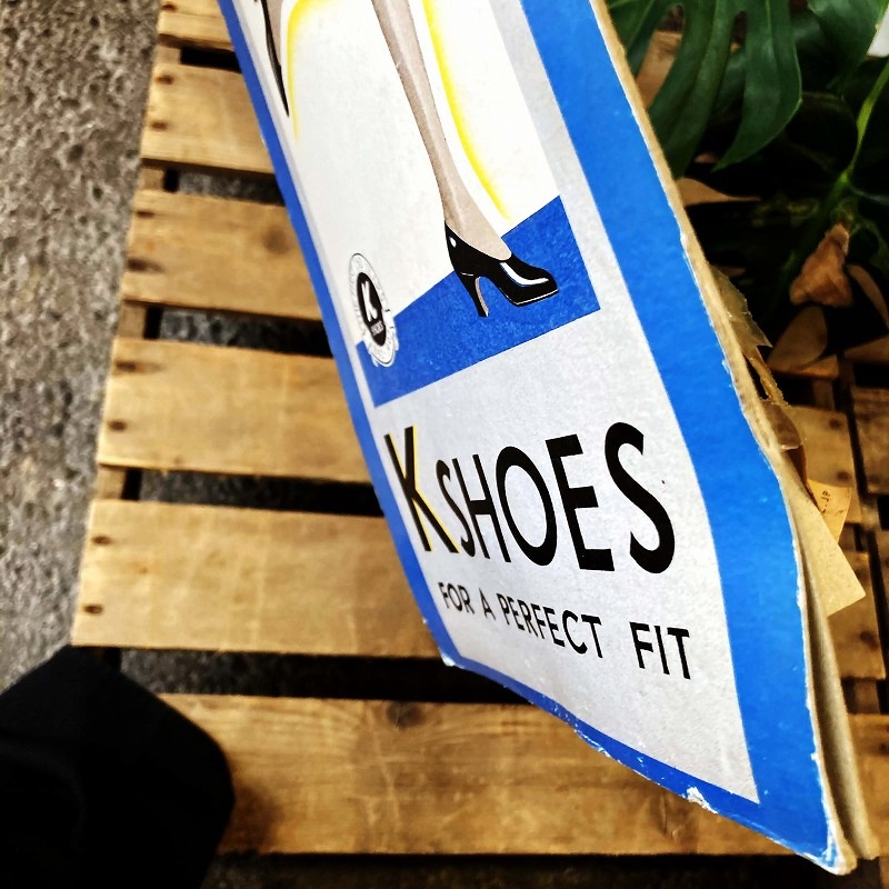 2036 ヴィンテージ　「K SHOES」 ペーパーサイン　サインボード　POP