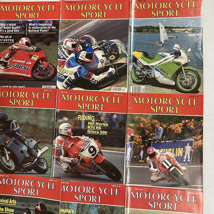 B4411　1991　12冊セット 「MOTORCYCLE SPORT」 モーターサイクルスポーツ 英国 旧車雑誌