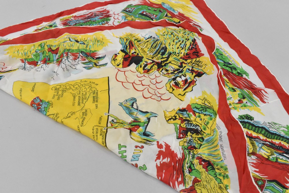 108723 ヴィンテージ 中判 スーベニア スカーフ Souvenir scarf