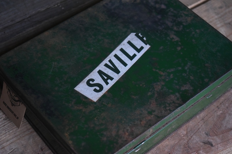 105151 ヴィンテージ 「SAVILLE」 BRITISH MADE アイアンボックス 箱 英国製