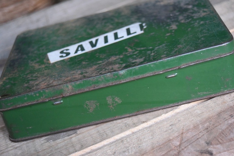 105151 ヴィンテージ 「SAVILLE」 BRITISH MADE アイアンボックス 箱 英国製