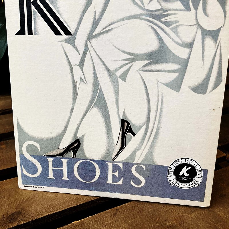 2037 ヴィンテージ　「K SHOES」 ペーパーサイン　サインボード　POP